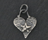 Sterling Silver Artisan Star on Heart Charm, (AF-177)